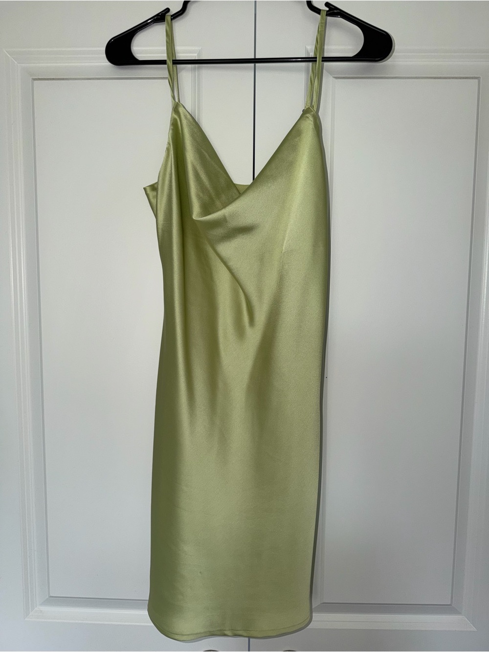 Hollister Lime Green Satin Slip Mini Dress